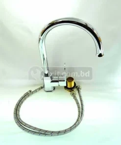 Solid Brass Stainless Steel Long Neck Single Bottom Up Lever Bibb Cock including 2 Pcs Aluminium Connection Pipe