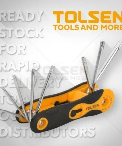 8Pcs Folding Torx Hex Key Set T9- T10- T15- T20- T25- T27- T30- T40 Tolsen Brand 20059