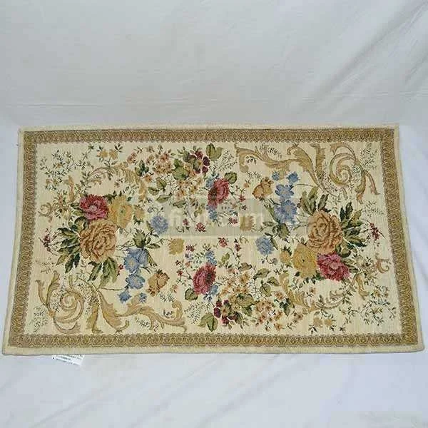 50cm x 80cm Off White Color Flower Pattern Modern Style Non-slip Door Carpet - Image 2