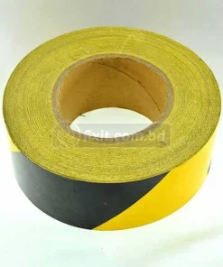 1 Inch x 132 ft. Fluorescent Yellow & Black Industrial Vinyl Tape for Floor Markings Bicycle Safety Decoration & More (1 feet 60 tk)