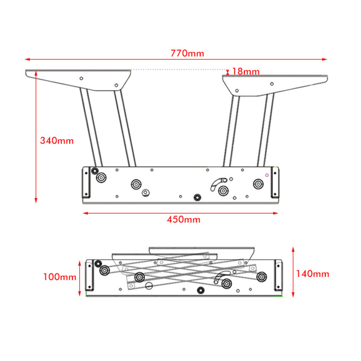 2pcs Lift Up Table Hinge Hydraulic Buffer Folding Dining Table Hinge Lift Top Coffee Table Hinge FY-OT - Image 3