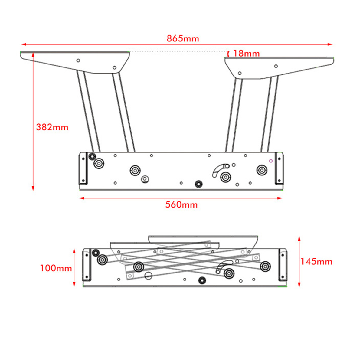 2pcs Lift Up Table Hinge Hydraulic Buffer Folding Dining Table Hinge Lift Top Coffee Table Hinge FY-OT - Image 4