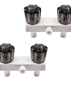 2pcs RV Shower Faucet Valve Diverter with Dual Knobs Shower Mixing Valve Control Dual Knob 4” Bathroom Shower Mixing