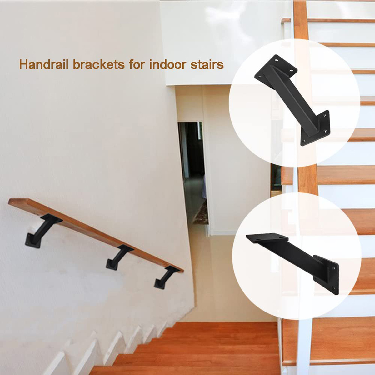 2pcs Wall Mounted Handrail Bracket Heavy Duty Steel Stair Railing Bracket Stairway Handrail Shelf Support Bracket FY-AG - Image 6