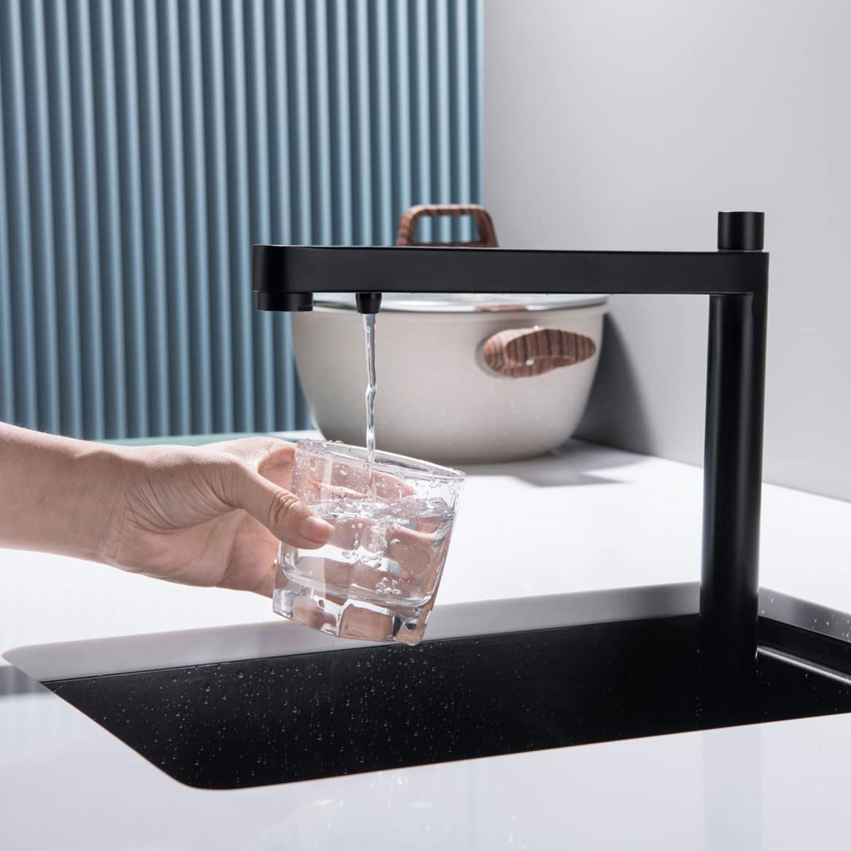 3-in-1 Foldable Kitchen Faucet Window Folding Kitchen Tap Single Handle Double Hole Kitchen Faucet RS-FB - Image 6