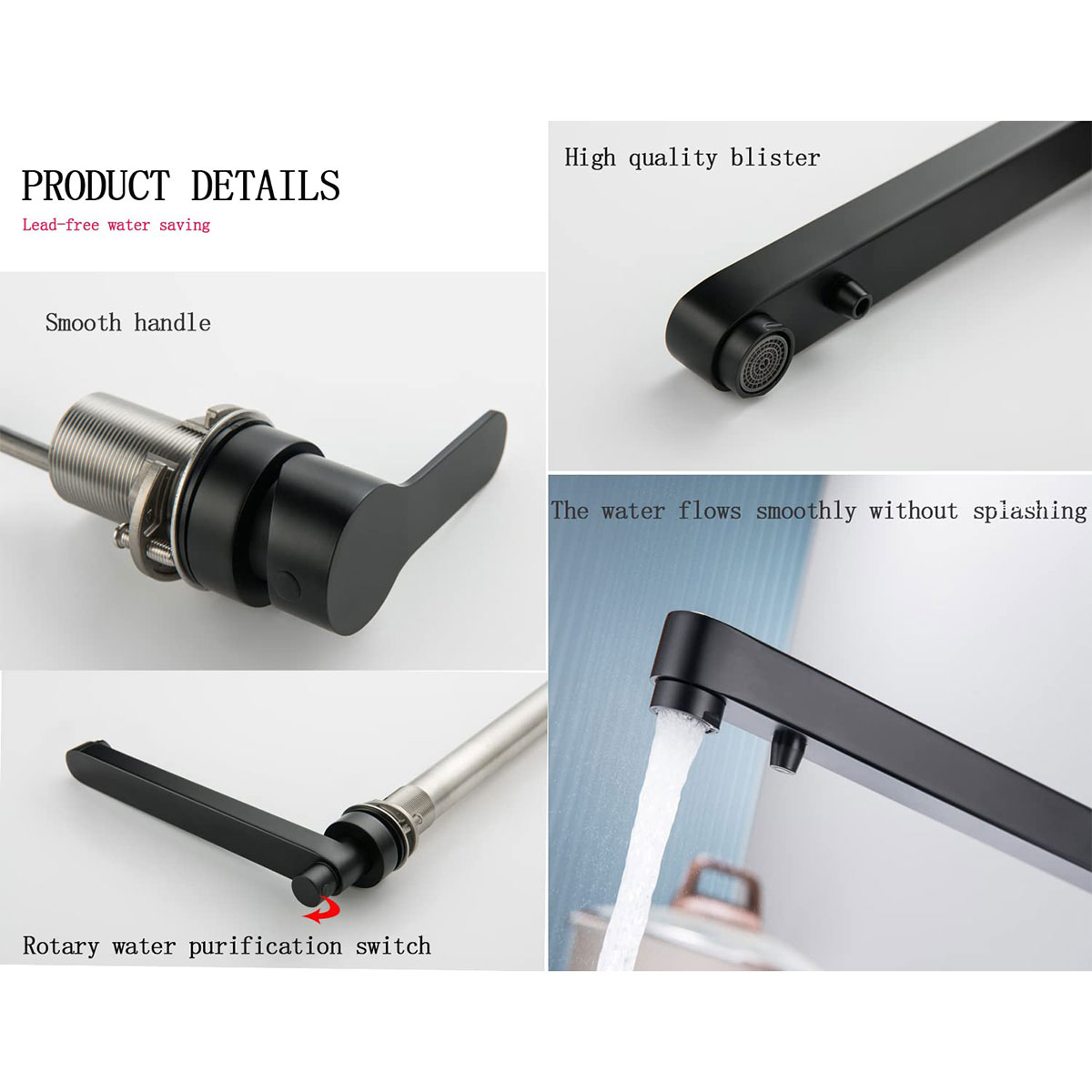 3-in-1 Foldable Kitchen Faucet Window Folding Kitchen Tap Single Handle Double Hole Kitchen Faucet RS-FB - Image 7