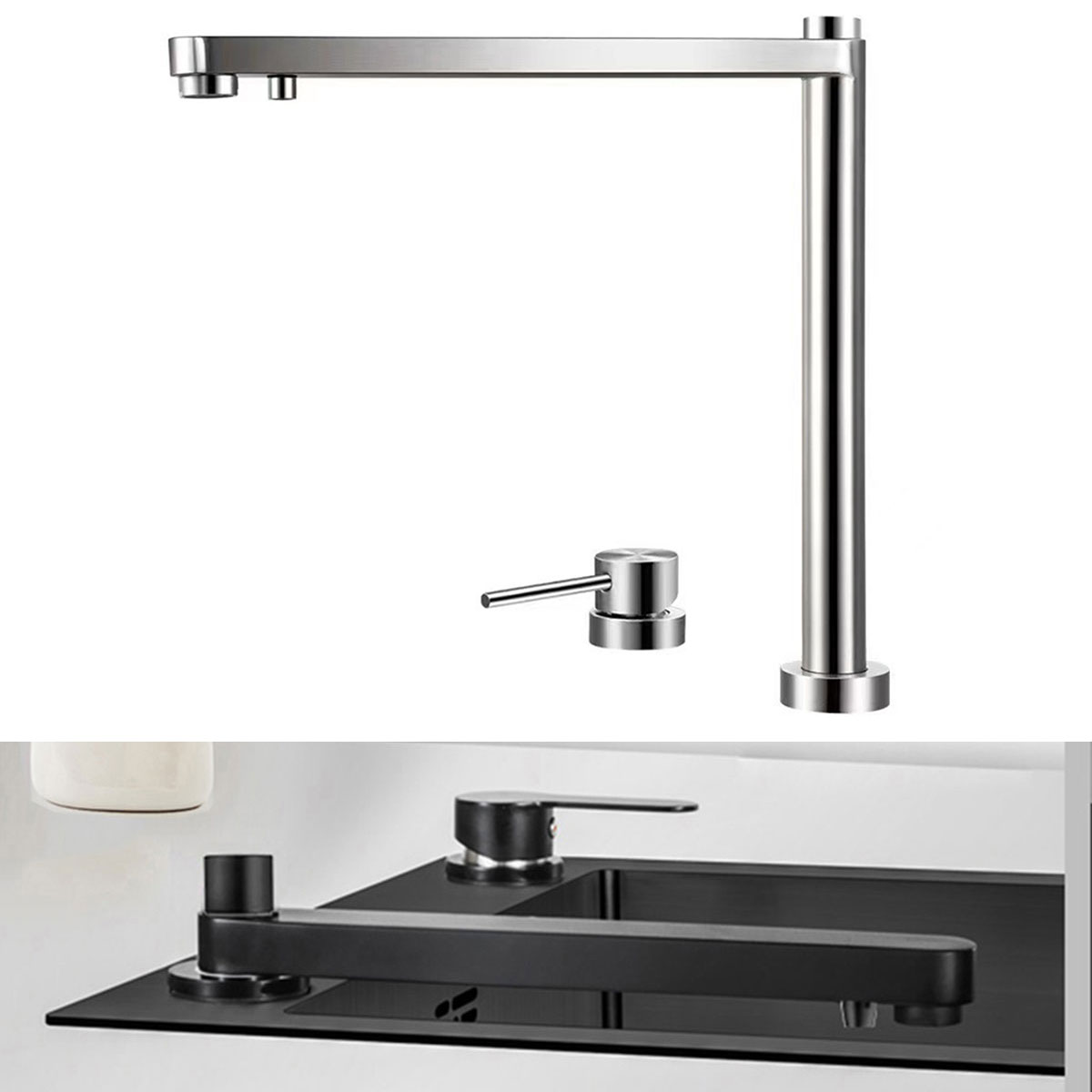 3-in-1 Foldable Kitchen Faucet Window Folding Kitchen Tap Single Handle Double Hole Kitchen Faucet RS-FB - Image 9