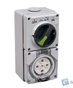 Alternative view of Industrial Switched Socket – 5 Round Pin, 32A, 500V, IP66
