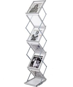 Alternative view of 6 Pockets Adjustable A4 Foldable Brochure Stand Aluminium Alloy Magazine Literature Display Stand FY-FB