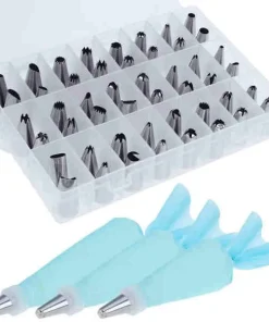 Alternative view of ZACRO Pack of 54 Reusable Stainless Steel Cake Decorating / Icing / Pastry Nozzles, 48 x Nozzles, 3 x Standard Couplers, 3 Icing Bags