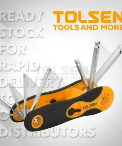 Alternative view of 1.5- 2- 2.5- 3- 4- 5- 6- 8mm 8Pcs Folding Ball Point Hex Key Set Tolsen Brand 20058