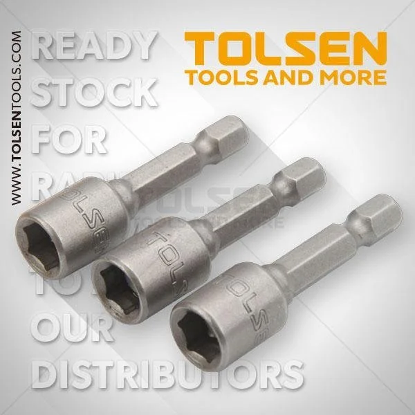 8mm 3Pcs Magnetic Nut Socket Set Tolsen Brand 77823 - Image 2