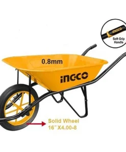 Alternative view of 130kg Two Tone Soft Grip Handle Steel Metal Wheelbarrow for Heavy Duty Garden & Construction Site Lifting Ingco Brand HHWB64008-1d