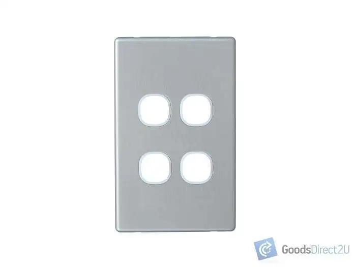 Blank Plate – Slimline, Alu – 4 Gang