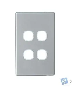 Alternative view of Blank Plate – Slimline, Alu – 4 Gang