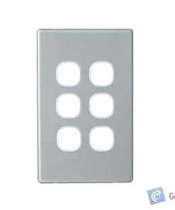 Blank Plate – Slimline, Alu – 6 Gang – 20 Box