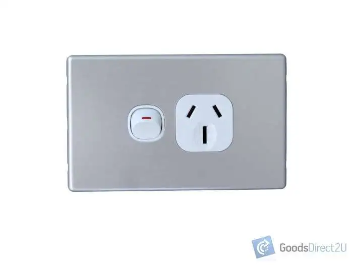 Power Point – Single – Horizontal – Slimline, Alu – 15A – 10 Box - Image 2
