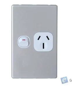 Alternative view of Power Point – Single – Vertical – Slimline, Alu – 15A