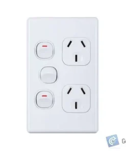 Power Point – Double – Vertical – Ext Sw – 10A