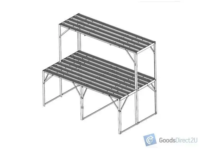 Greenhouse – Staging – 2 Tier, Stepped – 145(L) x 68.5(W) x 97.5(H)cm - Image 3