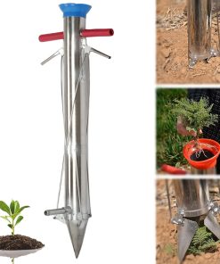 Alternative view of Long Handled Bulb Planter Stainless Steel Vegetable Seedling Tool Garden Planting Tool
