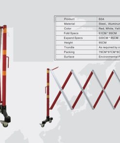 Alternative view of Extendable Mobile Security Gate Retractable Traffic Fence Metal Barrier 500cm