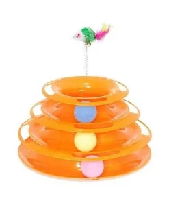 Tower of Tracks with Mouse Interactive Cat Toy (Random Color)