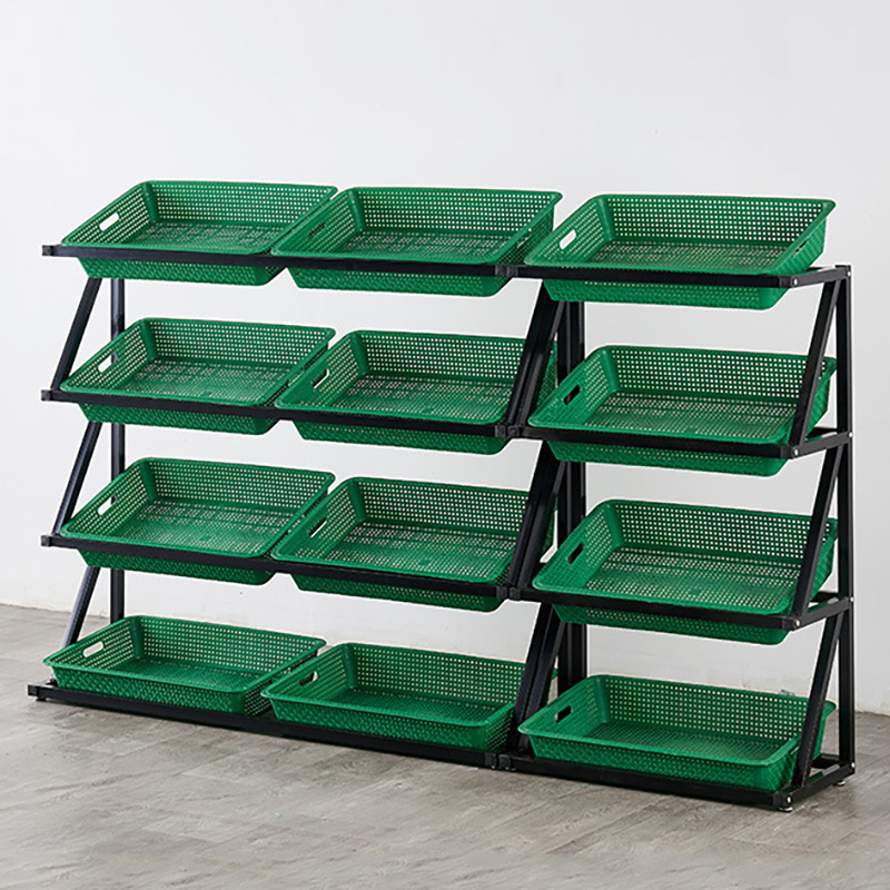 Supermarket Fruits Vegetables Grocery Display Shelf Bread Baskets Retail Display Rack - Image 5