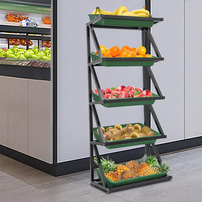 Supermarket Fruits Vegetables Grocery Display Shelf Bread Baskets Retail Display Rack - Image 9