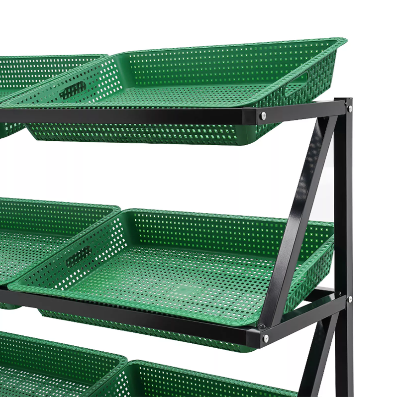 Supermarket Fruits Vegetables Grocery Display Shelf Bread Baskets Retail Display Rack - Image 6