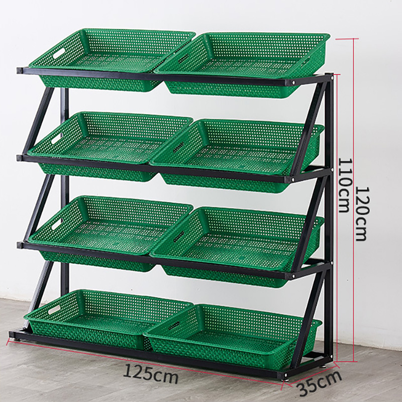 Supermarket Fruits Vegetables Grocery Display Shelf Bread Baskets Retail Display Rack - Image 4