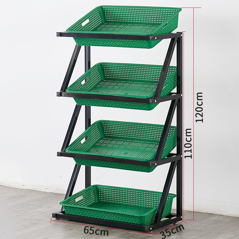Supermarket Fruits Vegetables Grocery Display Shelf Bread Baskets Retail Display Rack - Image 3