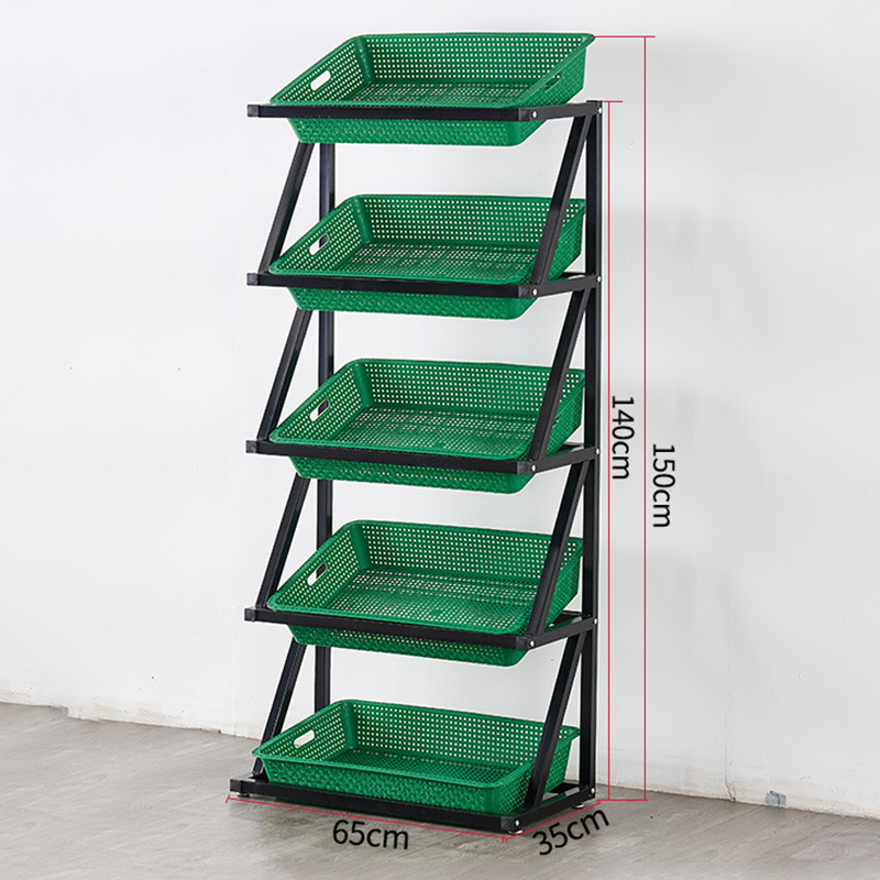 Supermarket Fruits Vegetables Grocery Display Shelf Bread Baskets Retail Display Rack - Image 7