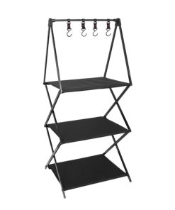 Alternative view of Camping Folding Storage Rack Portable Aluminium Camping Shelf with Hanging Rack for Outdoor Picnic Travel Camping Gear RB-JL