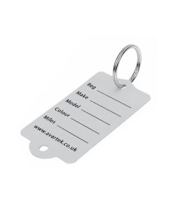 Alternative view of Plastic Vehicle Key Tags – Grey Identification Tags with Key Rings – Pack of 50