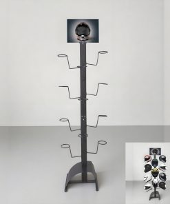Floor Standing Helmet Display Rack with 11 Hooks Helmet Holder Stand Motorcycle Helmet Storage Stand for Retail Storage FY-OT