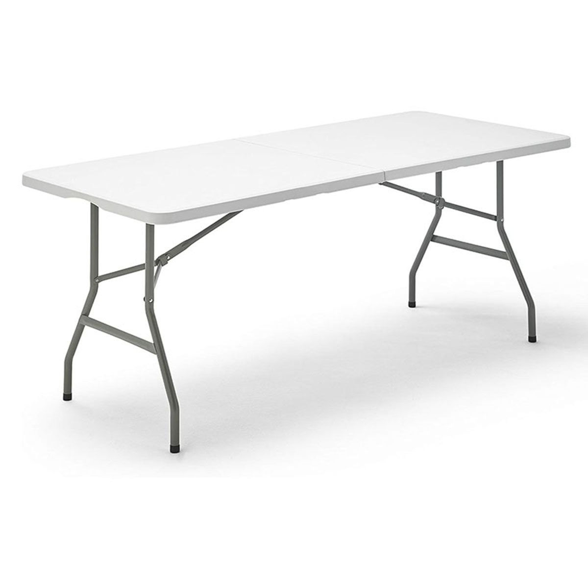 Folding Trestle Table Fold Up Table Plastic & Metal Outdoor Utility Portable Table for Picnic BBQ Party FY-JN