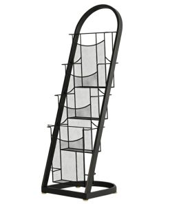 Freestanding Magazine Rack Multi Tier Brochure Holder Display Stand Floor Standing Newspaper Booklet Organiser for Office Lobby Retail RB-AG