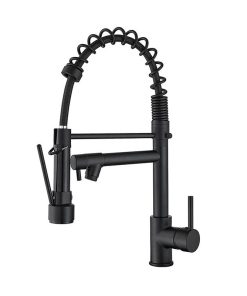 Kitchen Spring Pull Out Faucet Dual Spout 360° Rotation Kitchen Sink Faucet Mixer Tap Integrated into Kitchen Faucet