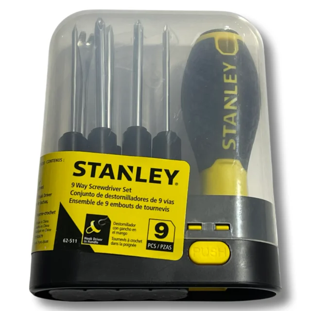 9 Way Interchangeable Screwdriver Set Stanley Brand STHT62511-812