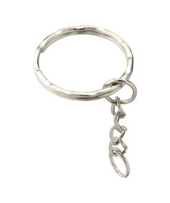 100 Silver Keyring Blanks Tone Key Open Key Chains Split Rings + 4 Link Tags