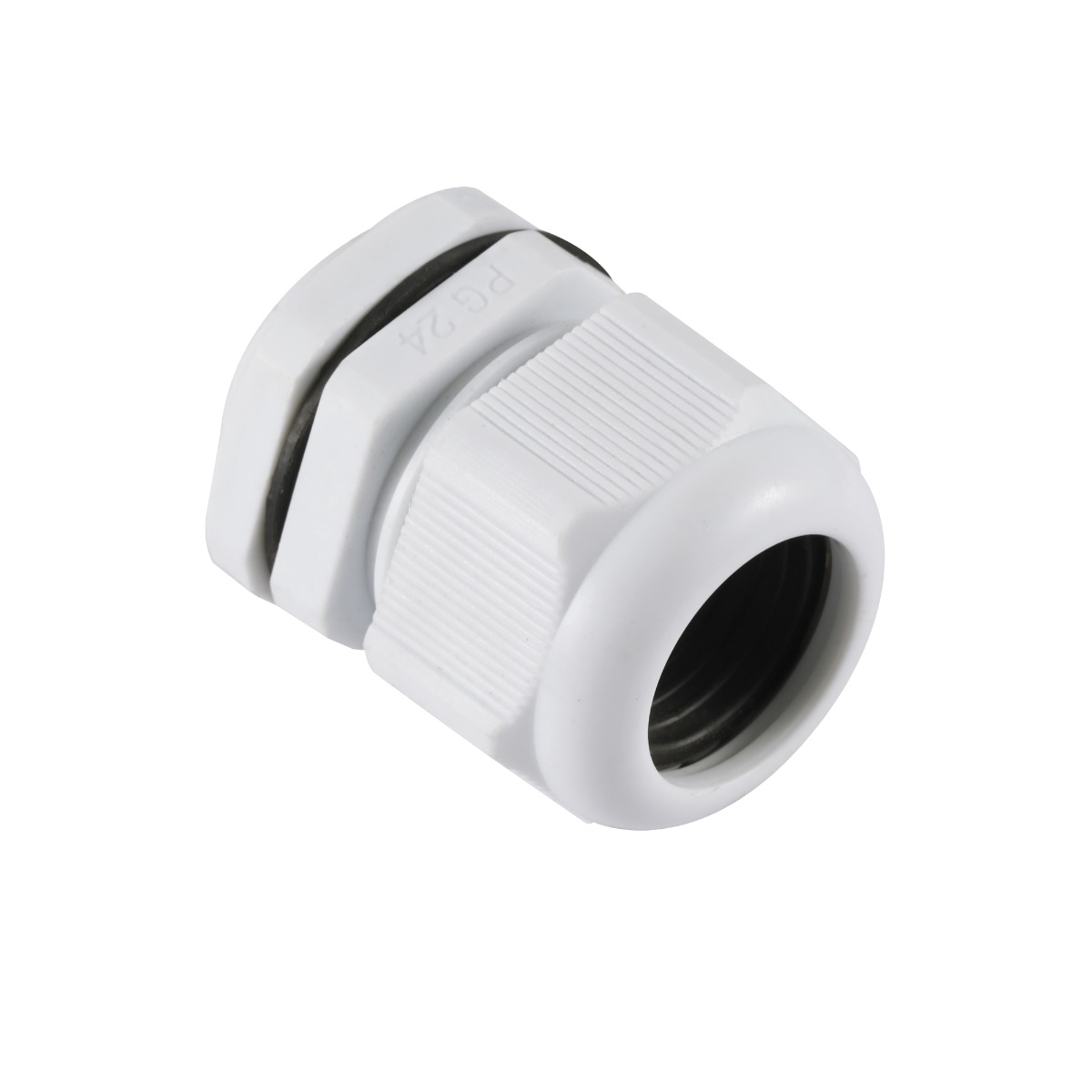 PG24 IP68 Compression Cable Gland 15mm – 20mm with Locknut, Conduit Size 27mm – White - Image 3