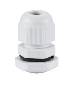 Alternative view of PG9 IP68 Compression Cable Gland 4mm – 8mm with Locknut, Conduit Size 15.2mm – White