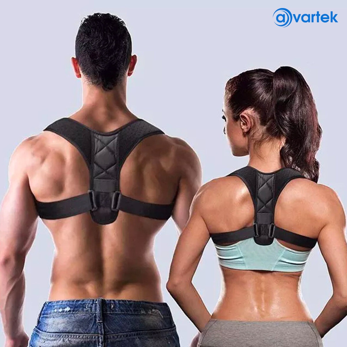 AVARTEK Adjustable Posture Corrector Back Shoulder Belt Lumbar Spine Support Body Brace Strap - Image 8