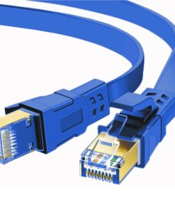 FLAT 3m CAT8 SSTP Shielded 2000MHz 40Gbps High Speed Ethernet Cable RJ45 – Blue