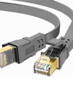 FLAT 20m CAT8 SSTP Shielded 2000MHz 40Gbps High Speed Ethernet Cable RJ45 – Grey
