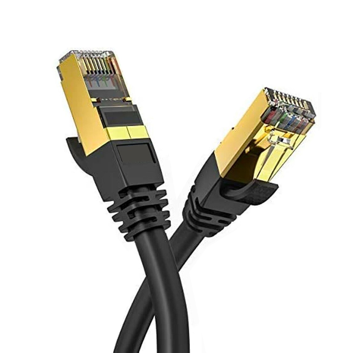 15m CAT8 High Speed Shielded Ethernet Cable 2000MHz 40Gbps RJ45 – Black