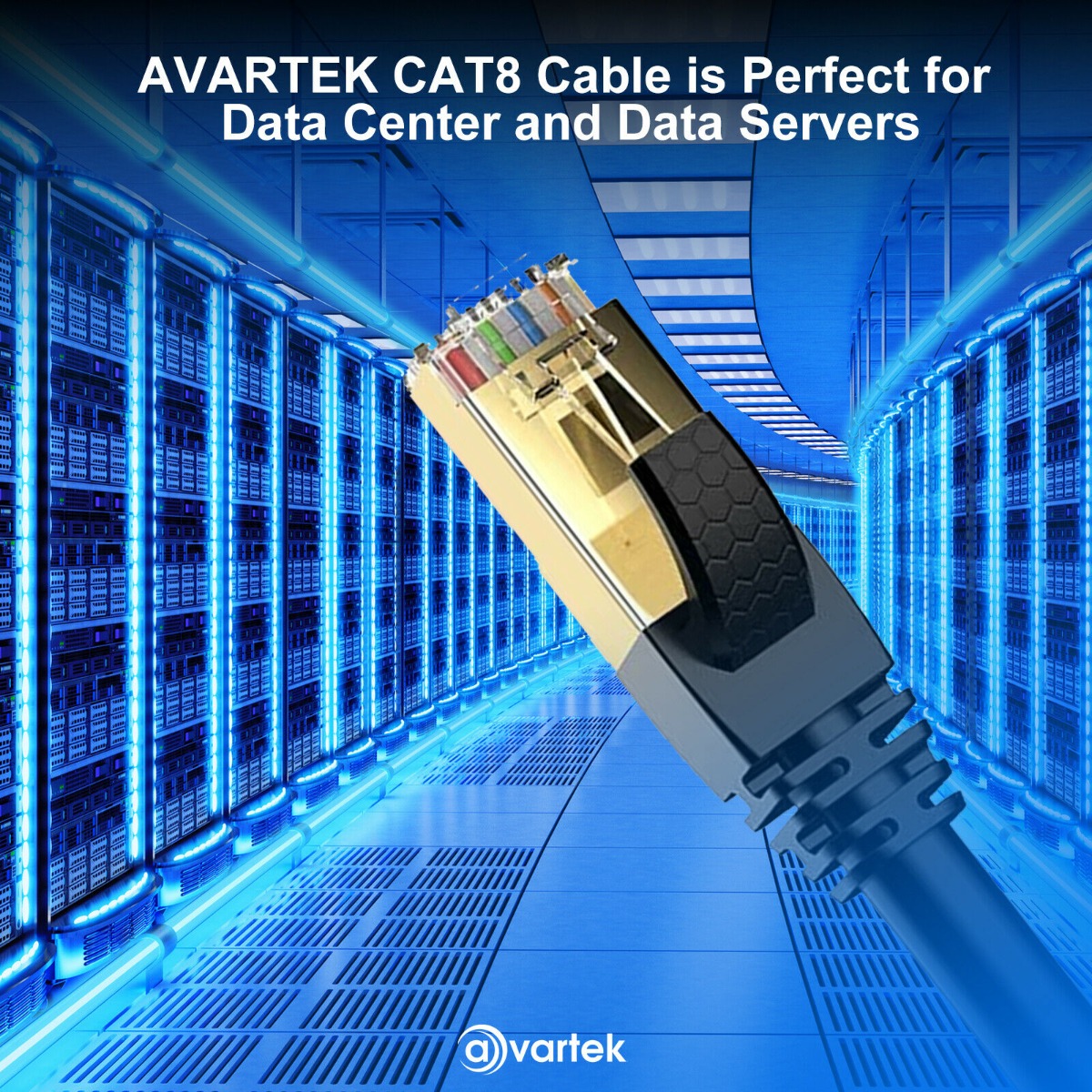 15m CAT8 High Speed Shielded Ethernet Cable 2000MHz 40Gbps RJ45 – Black - Image 4