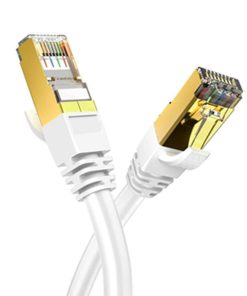 2m CAT8 High Speed Shielded Ethernet Cable 2000MHz 40Gbps RJ45 – White