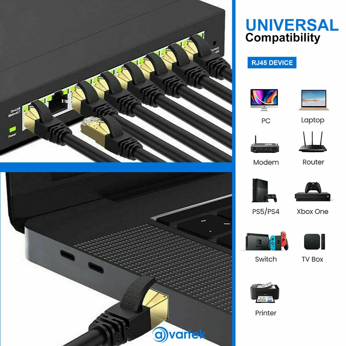 0.5m CAT5 Network LAN Cable Ethernet Patch Lead RJ45 – Black - Image 3